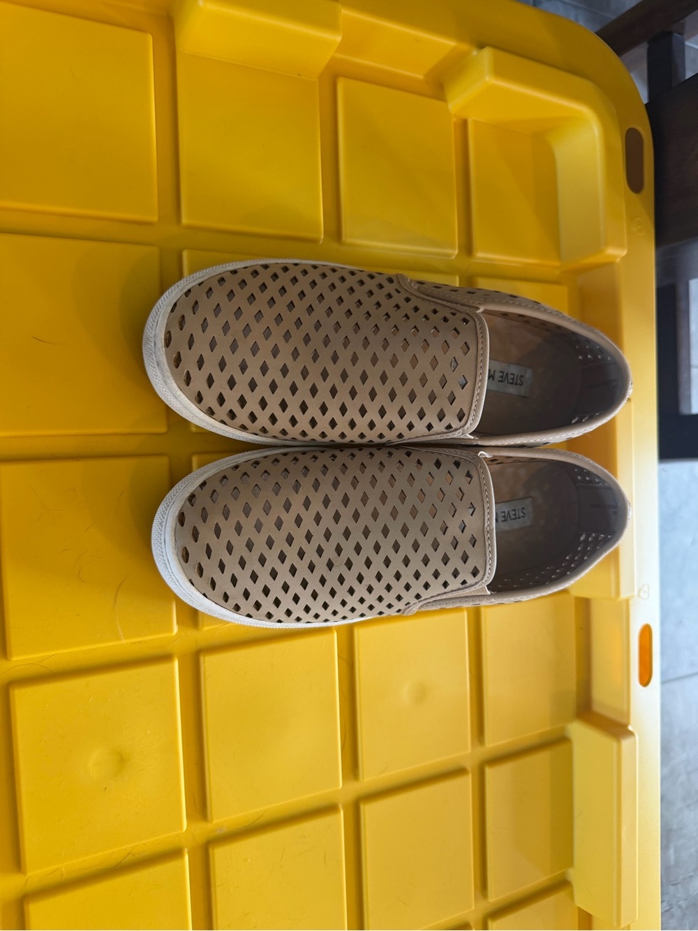 Steve Madden Tan Laser-Cut Slip-On Shoe